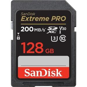 SanDisk 128GB Extreme PRO SDXC UHS-I Memory Card - C10, U3, V30, 4K UHD, SD Card